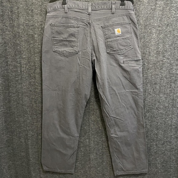 Carhartt Pants Mens 38x30 Gray Rugged Flex Carpenter Canvas Relaxed Fit Utility - Picture 8 of 10
